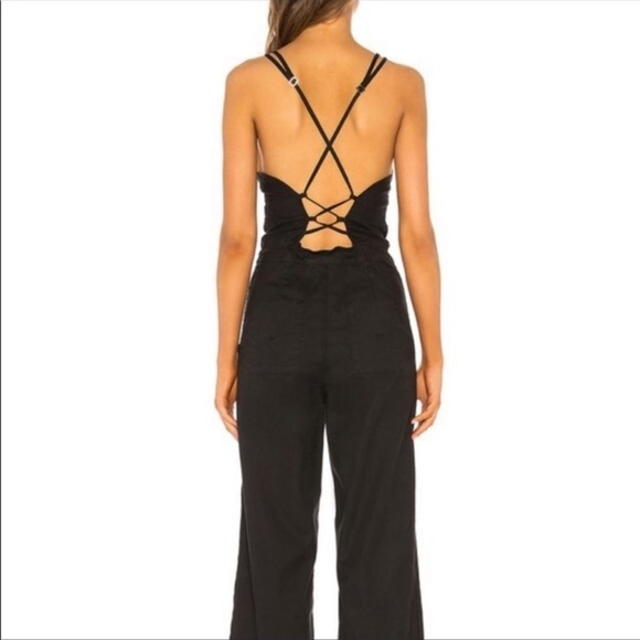 HUDSON JEANS Leverage Jumpsuit in Black Cropped Wide Leg Size‎ Medium - Picture 2 of 10